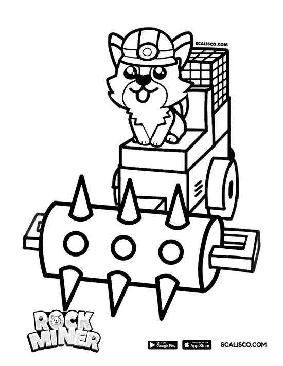 Rock Miner Coloring Sheet